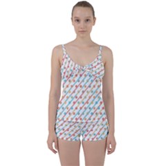 Simple Saturated Pattern Tie Front Two Piece Tankini by linceazul