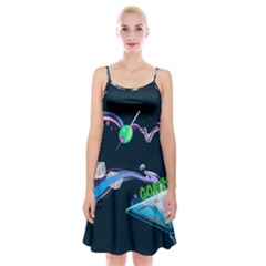 Gonzo s Vip Blue Member Spaghetti Strap Velvet Dress by LimeGreenFlamingo