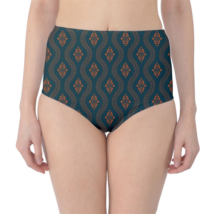 Ornamental pattern background High-Waist Bikini Bottoms