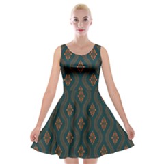Ornamental Pattern Background Velvet Skater Dress by TastefulDesigns