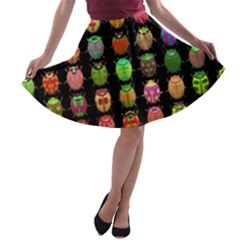 Beetles Insects Bugs A-line Skater Skirt by BangZart