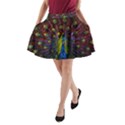 Beautiful Peacock Feather A-Line Pocket Skirt View1