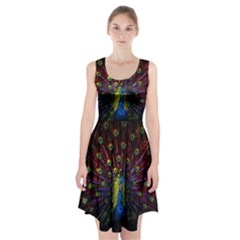 Beautiful Peacock Feather Racerback Midi Dress by BangZart