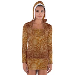 Batik Art Pattern Long Sleeve Hooded T-shirt