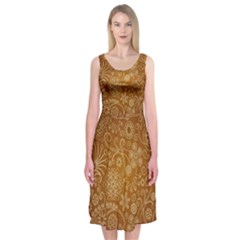 Batik Art Pattern Midi Sleeveless Dress