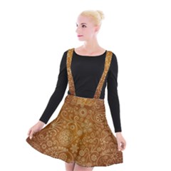 Batik Art Pattern Suspender Skater Skirt by BangZart