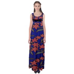 Batik  Fabric Empire Waist Maxi Dress