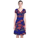 Batik  Fabric Short Sleeve Front Wrap Dress View1