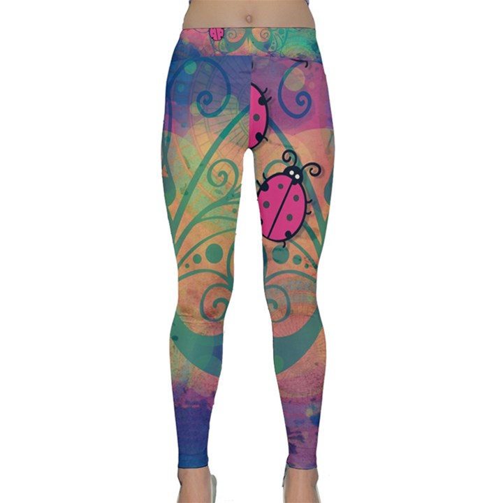 Background Colorful Bugs Classic Yoga Leggings