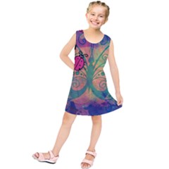 Background Colorful Bugs Kids  Tunic Dress