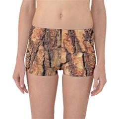 Bark Texture Wood Large Rough Red Wood Outside California Boyleg Bikini Bottoms by BangZart