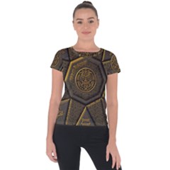 Aztec Runes Short Sleeve Sports Top  by BangZart