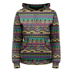 Aztec Pattern Cool Colors Women s Pullover Hoodie by BangZart