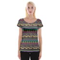 Aztec Pattern Cool Colors Cap Sleeve Tops View1