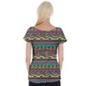 Aztec Pattern Cool Colors Cap Sleeve Tops View2