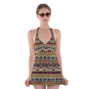 Aztec Pattern Ethnic Halter Swimsuit Dress View1