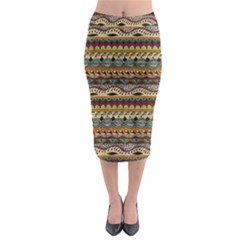 Aztec Pattern Ethnic Midi Pencil Skirt