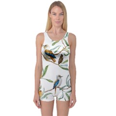 Australian Kookaburra Bird Pattern One Piece Boyleg Swimsuit