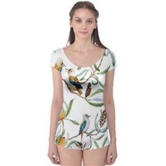 Australian Kookaburra Bird Pattern Boyleg Leotard 