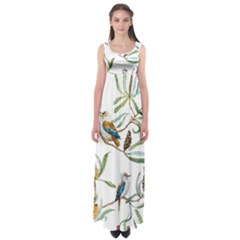 Australian Kookaburra Bird Pattern Empire Waist Maxi Dress