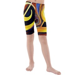 Art Oil Picture Music Nota Kids  Mid Length Swim Shorts by BangZart
