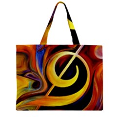 Art Oil Picture Music Nota Zipper Mini Tote Bag