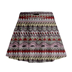 Aztec Pattern Art Mini Flare Skirt