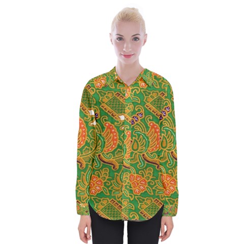 Art Batik The Traditional Fabric Womens Long Sleeve Shirt by BangZart