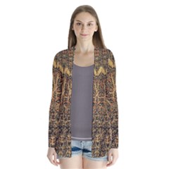 Art Indonesian Batik Drape Collar Cardigan