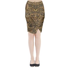 Art Indonesian Batik Midi Wrap Pencil Skirt