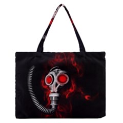 Gas Mask Medium Zipper Tote Bag by Valentinaart