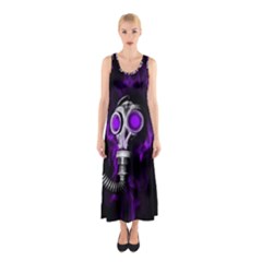 Gas Mask Sleeveless Maxi Dress by Valentinaart