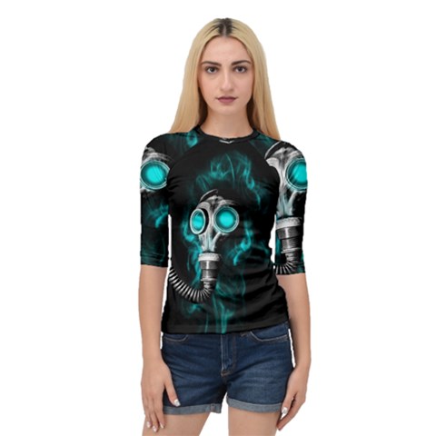 Gas Mask Quarter Sleeve Tee by Valentinaart