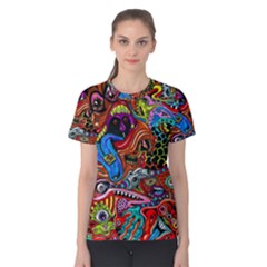 Art Color Dark Detail Monsters Psychedelic Women s Cotton Tee