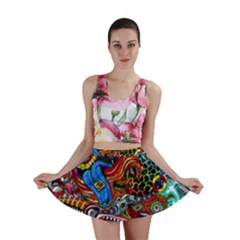 Art Color Dark Detail Monsters Psychedelic Mini Skirt