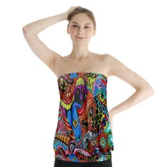Art Color Dark Detail Monsters Psychedelic Strapless Top