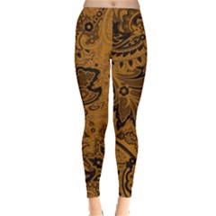 Art Traditional Batik Flower Pattern Leggings 