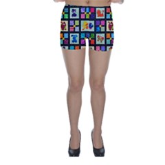 Animal Party Pattern Skinny Shorts