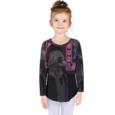 Night Walk Kids  Long Sleeve Tee by Valentinaart