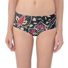 Art Batik Pattern Mid-waist Bikini Bottoms