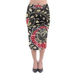 Art Batik Pattern Midi Pencil Skirt