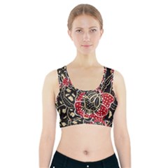 Art Batik Pattern Sports Bra With Pocket