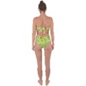 Flowers on a green background                           Tie Back One Piece Swimsuit View2