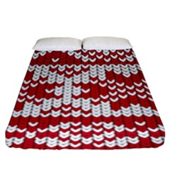 Crimson Knitting Pattern Background Vector Fitted Sheet (king Size)