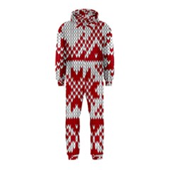 Crimson Knitting Pattern Background Vector Hooded Jumpsuit (kids)