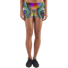 Rainbow Fractal Yoga Shorts