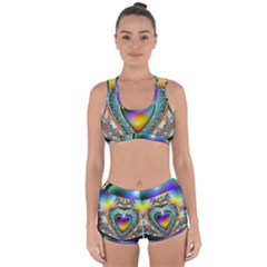 Rainbow Fractal Racerback Boyleg Bikini Set by BangZart