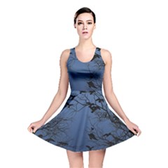 Crow Flock  Reversible Skater Dress by Valentinaart