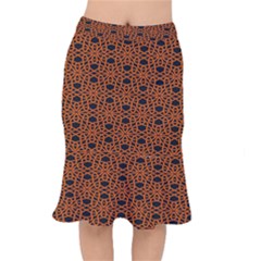 Triangle Knot Orange And Black Fabric Mermaid Skirt