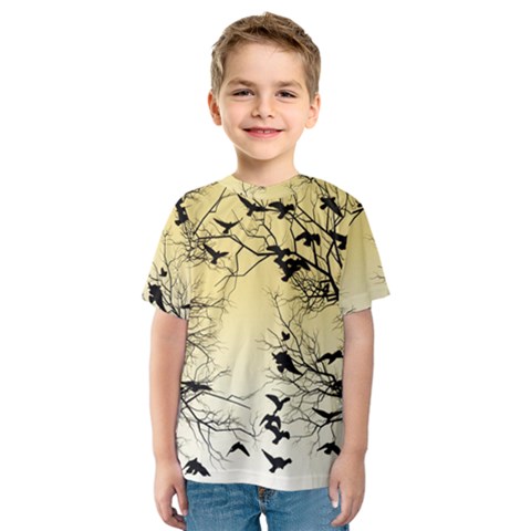 Crow Flock  Kids  Sport Mesh Tee by Valentinaart